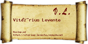 Vitárius Levente névjegykártya